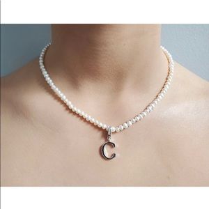 Initial freshwater pearl necklace